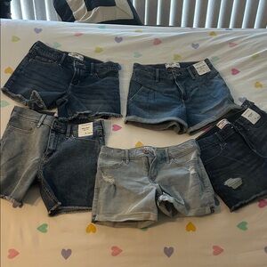 Abercrombie Kids Dark Blue Denim Shorts